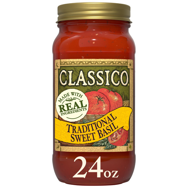 Classico Traditional Sweet Basil & Tomato Spaghetti Pasta Sauce