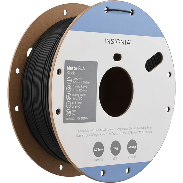 Insignia Matte PLA 1.75 mm Filament - Matte Black