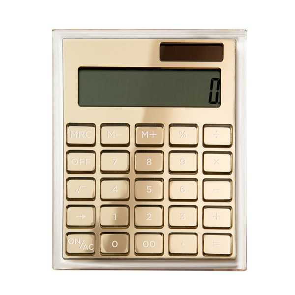 russell+hazel 51179 12- Digit Clear Acrylic & Classic GoldDesktop Calculator