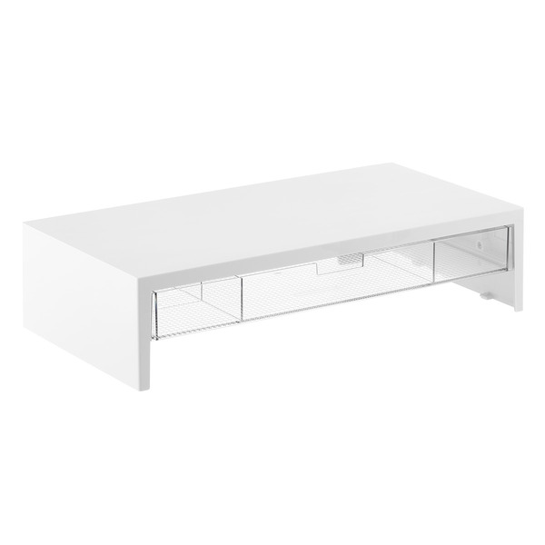 Everything Organizer Monitor Stand With Drawer - White & Clear