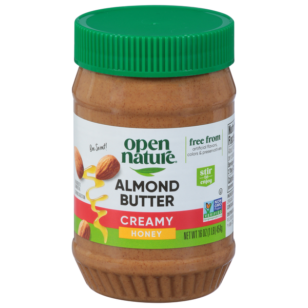 Open Nature Almond Butter, Honey, Creamy