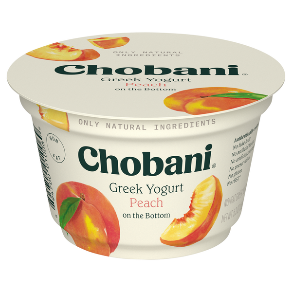 Chobani Nonfat Greek Peach on the Bottom Yogurt