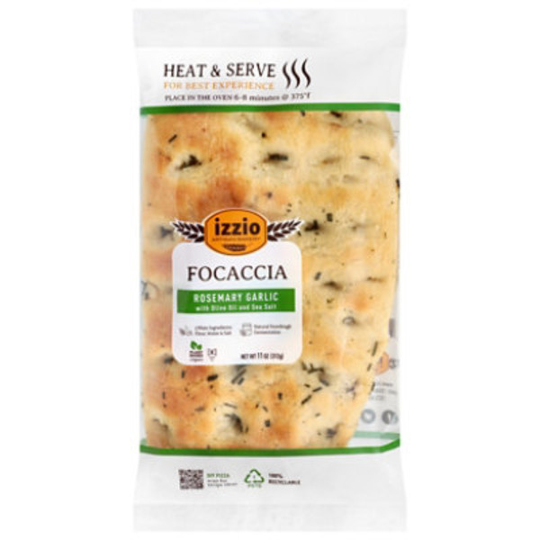 Izzio Artisan Bakery Rosemary Garlic With Olive Oil & Sea Salt Focaccia Pizza