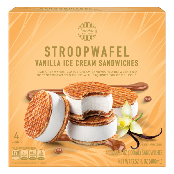 Sundae Shoppe Stroopwafel Ice Cream Sandwich Vanilla