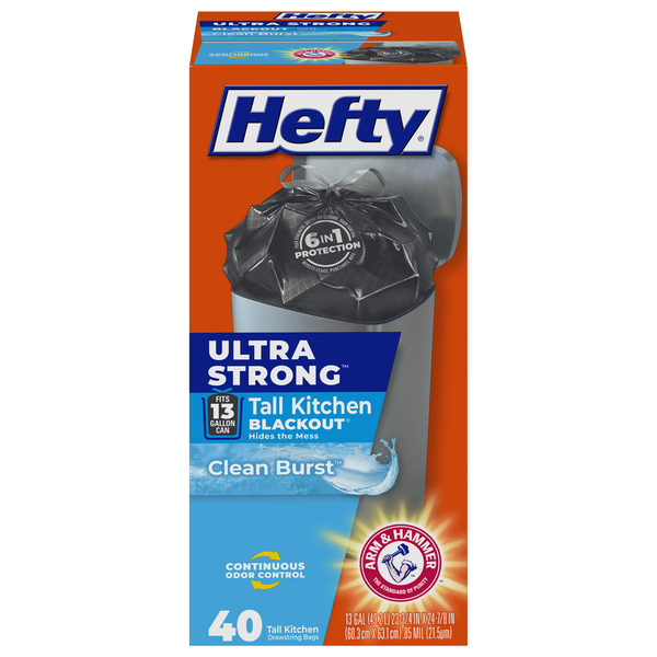 Hefty Blackout Clean Burst Tall Kitchen Drawstring Bags