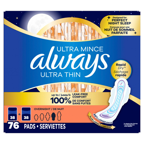 Always Ultra Thin Overnight Pads