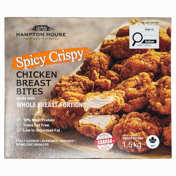 Hampton House Frozen Spicy Crispy Chicken Breast Bites 1.5 kg