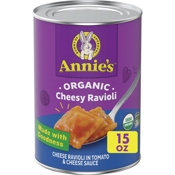 Annie's Organic Cheesy Ravioli Tomato and Cheese Sauce Canned
