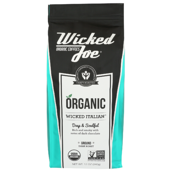 Wicked Joe Organic Italian Ground Coffee Same-Day Delivery or