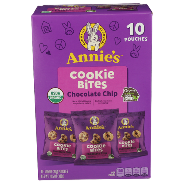 Annie's Homegrown Organic Chocolate Chip Cookie Bites 10 Snack Packs