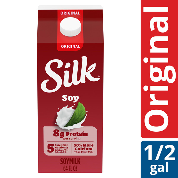 Marin　soymilk Silk Soy Milk, Original, Dairy Free, Gluten Free, Vegan Milk