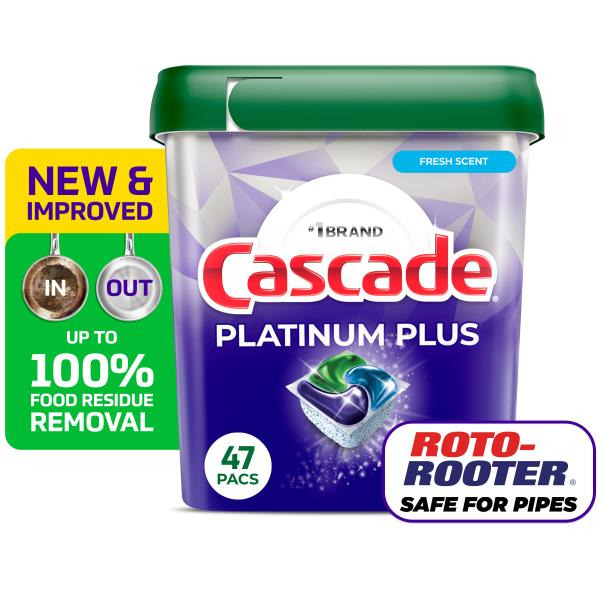 Cascade Platinum Plus Dishwasher Detergent Pods, Fresh Same-Day