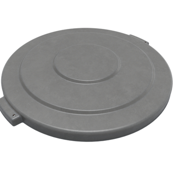 Round Waste Bin Trash Container Lid 20 Gallon - Gray