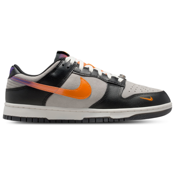 Nike Men's Dunk Low Retro Premium Basketball Shoes, Size 9.5 - Medium Grey/Orange Peel/Black