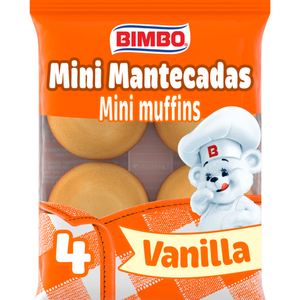 Bimbo  Mini Mantecadas, 4 ct, Vanilla, Muffins, Muffins, 4.41 oz