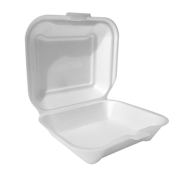 Plastifar - 8X8" Foam Poly 1 Compartment Container - 200 Ct
