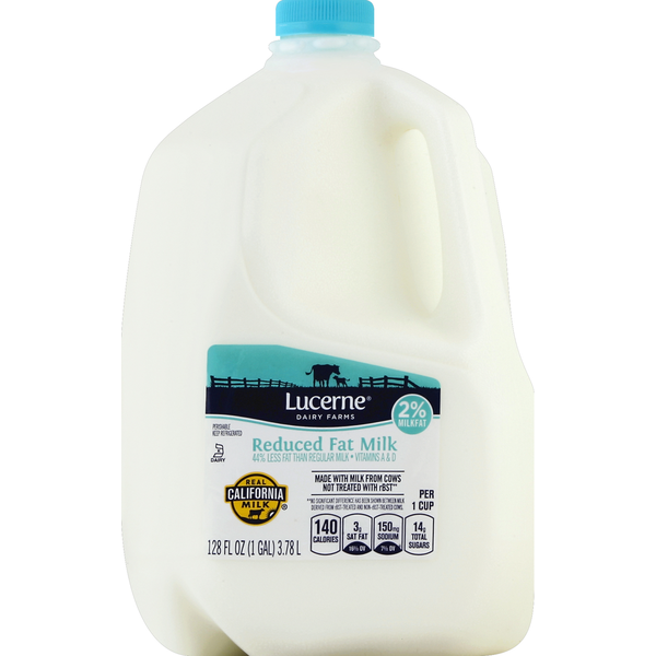 Lucerne Milk, Reduced Fat, 2% Milkfat