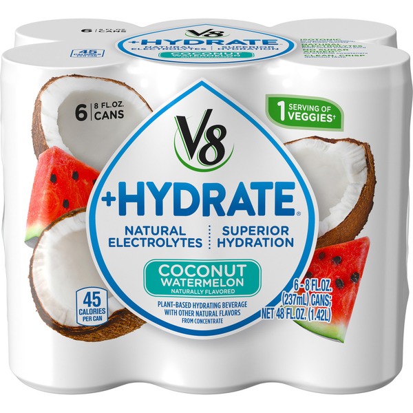 V8® +Hydrate Plant-Based Hydrating Beverage, Coconut Watermelon