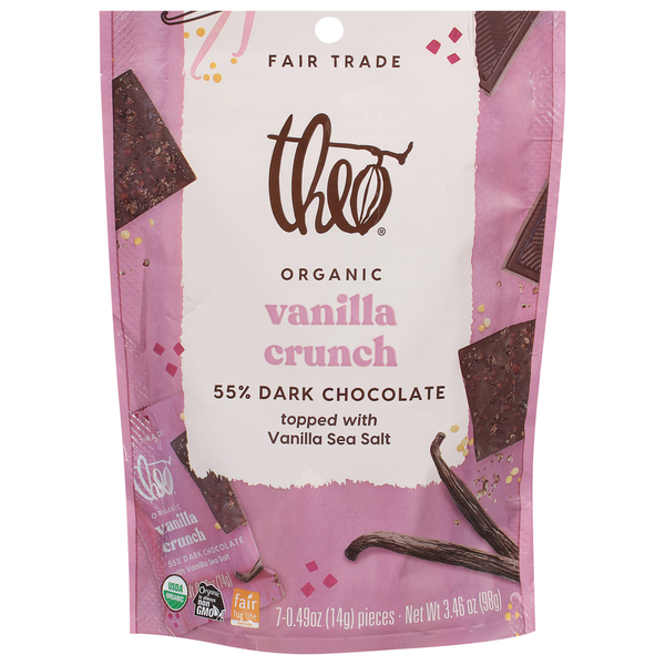 Theo Chocolate 55% Dark Chocolate, Organic, Vanilla Crunch Same