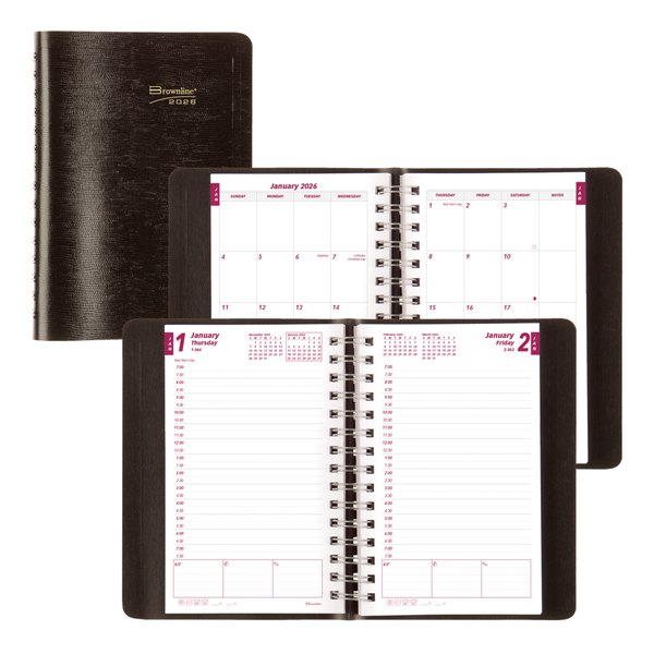 English Essentials Planner Staples Brownline 2026 English Essential Daily Planner, 8 x 5 in ...