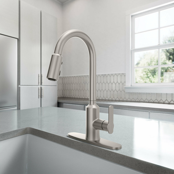 Costco Moen Westlan Stainless Steel 1 Handle Pulldown Kitchen Faucet ...
