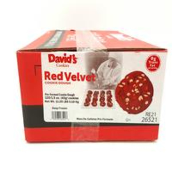 Frozen David's Cookies - Red Velvet Decadent Cookie Dough, 1.5 oz each - 120 ct
