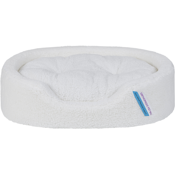 Play On Oval Foam Cuddler Dog Bed, Small - Ivory