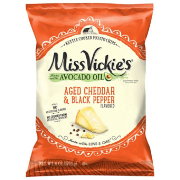 Miss Vickie's Kettle Cooked Aged Cheddar & Black Pepper Flavored Potato Chips