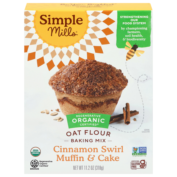 Simple Mills Oat Flour Cinnamon Swirl Muffin & Cake Baking Mix