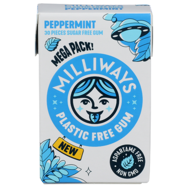 Milliways Food Peppermint Suagr Free Plastic Free Gum