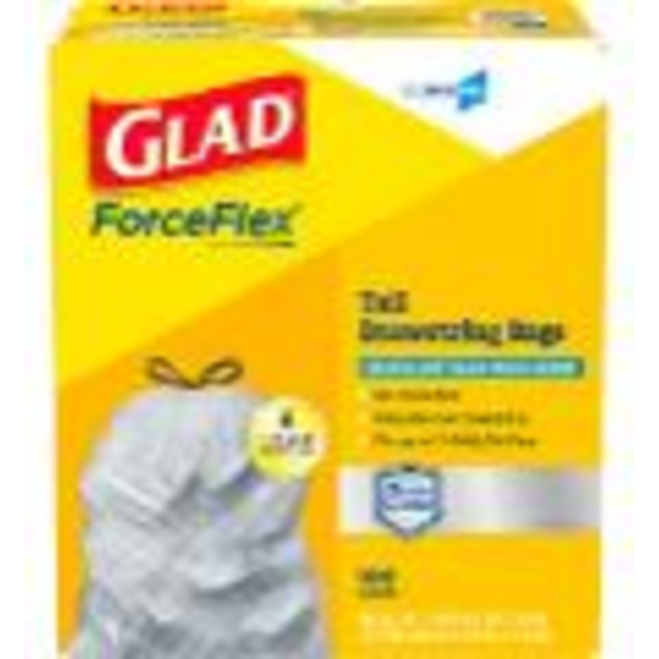 CloroxPro Glad  ForceFlex Tall Kitchen Drawstring Trash Bags, 13 Gallon Grey Trash Bag, 100 Count (70427) (Package May Vary)