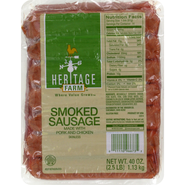 Heritage Farm Smoked Sausage (2.5 lb) from Kroger Instacart