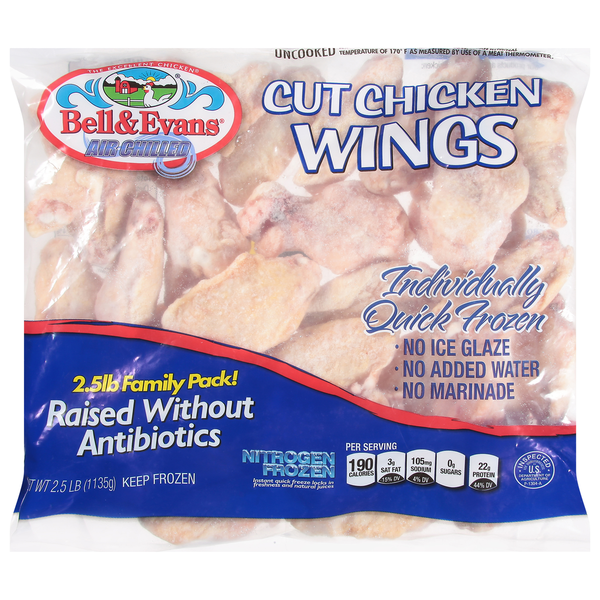 Bell & Evans Chicken Wings, Cut, Family Pack