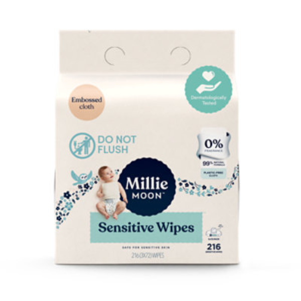 MILLIE MOON Sensitive Wipes, 216 Count