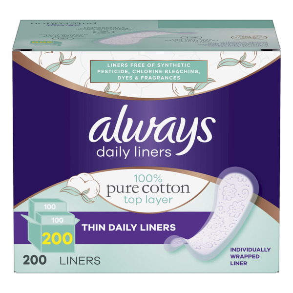 Costco Always Pure Cotton Daily Liners SameDay Delivery or Pickup