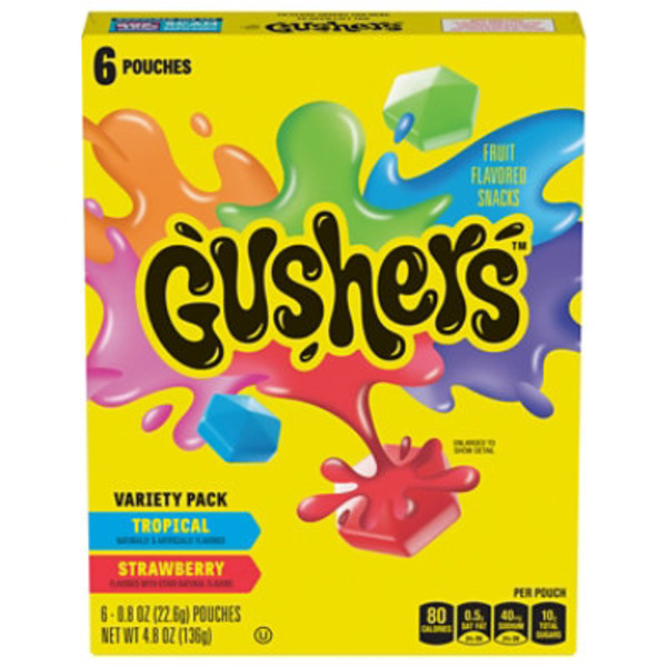 Gushers Tropical and Strawberry Fruit Flavored Snacks Variety Pack