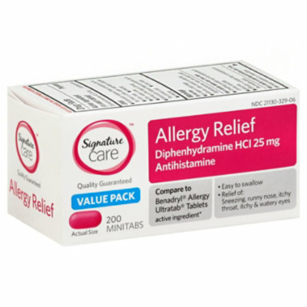 Safeway Signature Care Allergy Relief, 25 mg, Minitabs, Value Pack