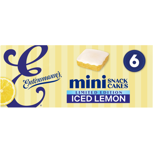 Entenmann's 6 ct, Iced Lemon, Mini Snack Cakes, Kosher, Lemon Iced