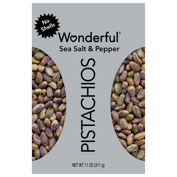 Wonderful No Shells Sea Salt & Pepper Pistachios