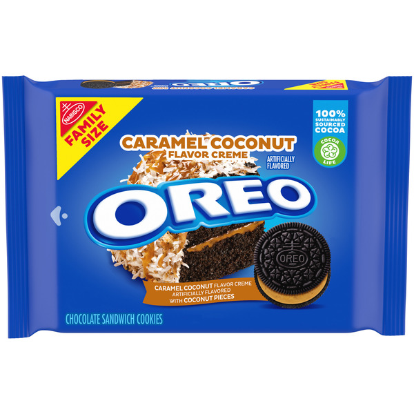 Oreo Caramel Coconut Creme Chocolate Sandwich Cookies, Family Size