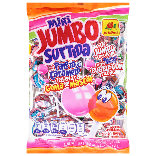 de la Rosa Assorted Flavors Mini Jumbo Lollipops