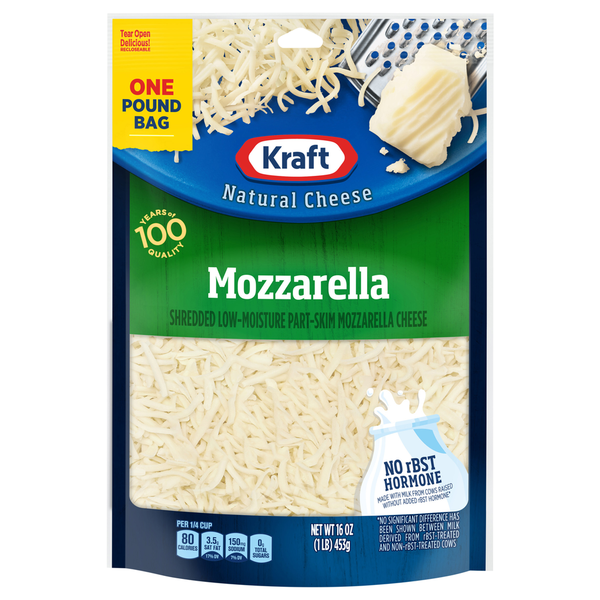 Kraft Natural Low-Moisture Part-Skim Mozzarella Shredded Cheese
