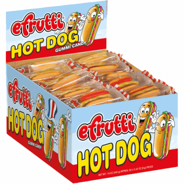 E.Frutti - Gummi Hot Dog Candy - 60 Ct