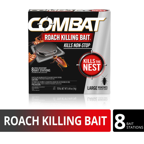 tobacco poison for roaches Combat MFG Roach Killing Bait, Large Roach Bait Station, Kills the Nest,  Child-Resistant, 8 Count Same-Day Delivery