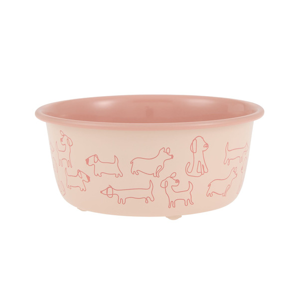 Top Paw Novelty Stainless Steel Dog Bowl - Pink