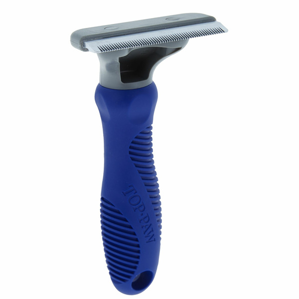 Top Paw Medium to Long Hair De-Shedding Pet Tool - Blue, Grey & Silver