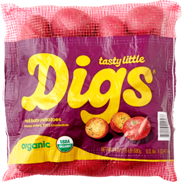 Tasty Little Digs Organic Red Baby Potatoes Bag