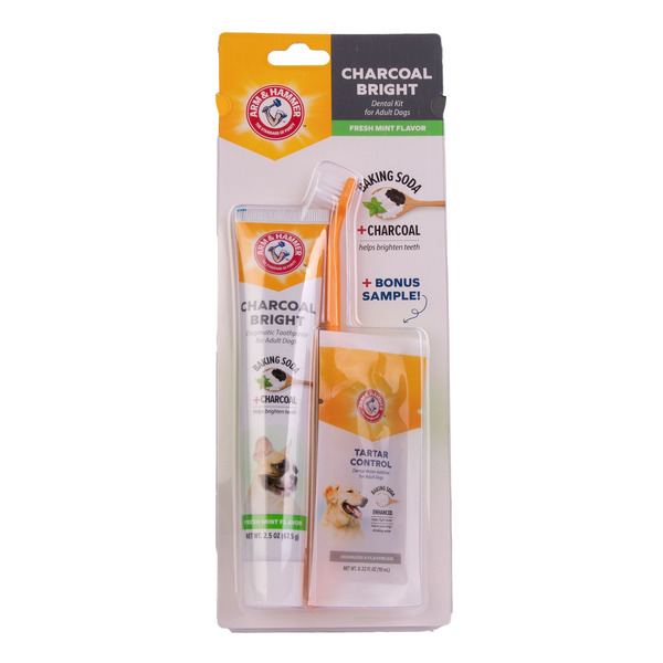 Arm & Hammer Fresh Mint Dental Kit for Dogs With Bonus Charcoal Bright for Dogs 2lb+