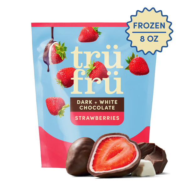 Tru Fru Frozen Strawberries in White & Dark Chocolate Same-Day