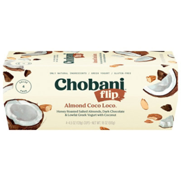 Chobani Yogurt, Almond Coco Loco, Greek, Value 4 Pack